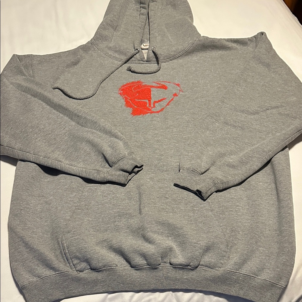 Thor MX Gray Hoodie with Red Graphic